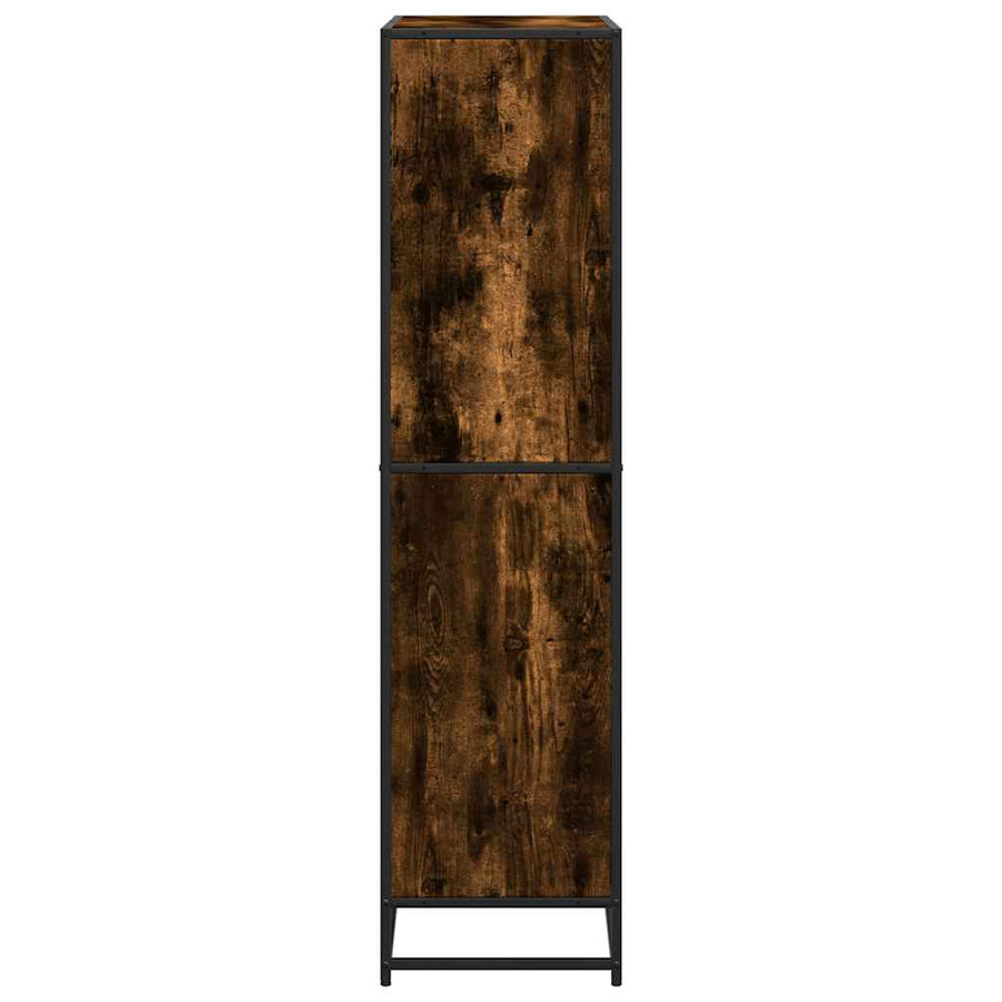 Boekenkast 80,5x35x139 cm bewerkt hout gerookt eikenkleurig