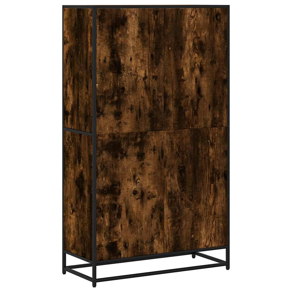 Boekenkast 80,5x35x139 cm bewerkt hout gerookt eikenkleurig
