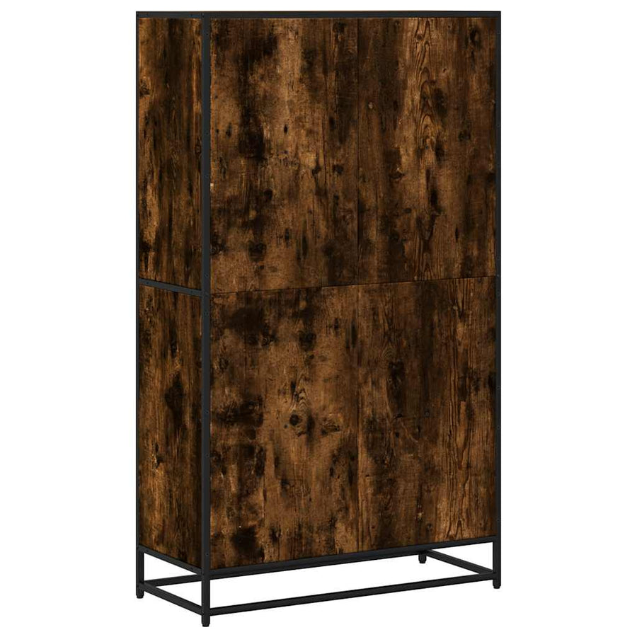 Boekenkast 80,5x35x139 cm bewerkt hout gerookt eikenkleurig