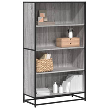 Boekenkast 80,5x35x139 cm bewerkt hout grijs sonoma eikenkleur