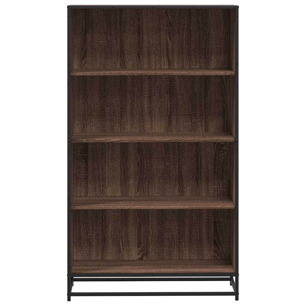 Boekenkast 80,5x35x139 cm bewerkt hout bruin eikenkleurig