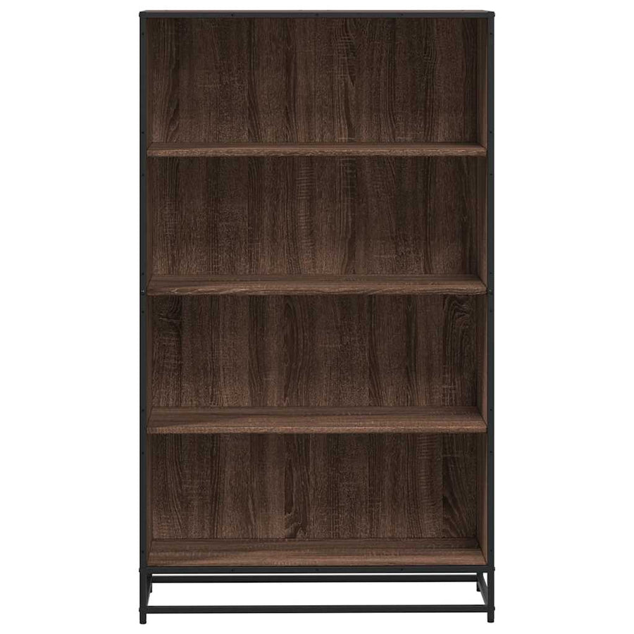 Boekenkast 80,5x35x139 cm bewerkt hout bruin eikenkleurig
