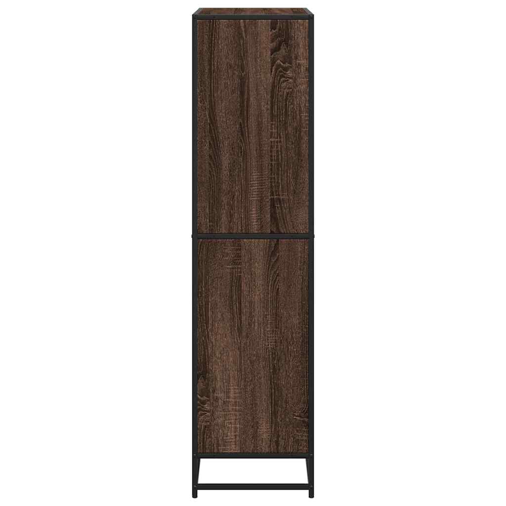 Boekenkast 80,5x35x139 cm bewerkt hout bruin eikenkleurig