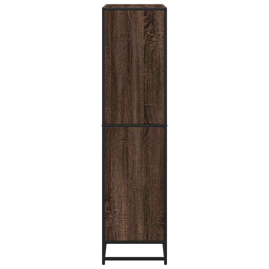 Boekenkast 80,5x35x139 cm bewerkt hout bruin eikenkleurig