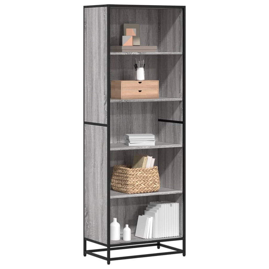 Boekenkast 60x35x170,5 cm bewerkt hout grijs sonoma eikenkleur