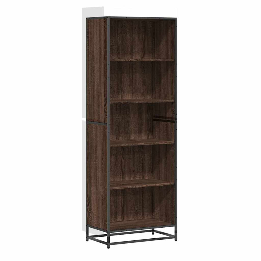 Boekenkast 60x35x170,5 cm bewerkt hout bruin eikenkleurig