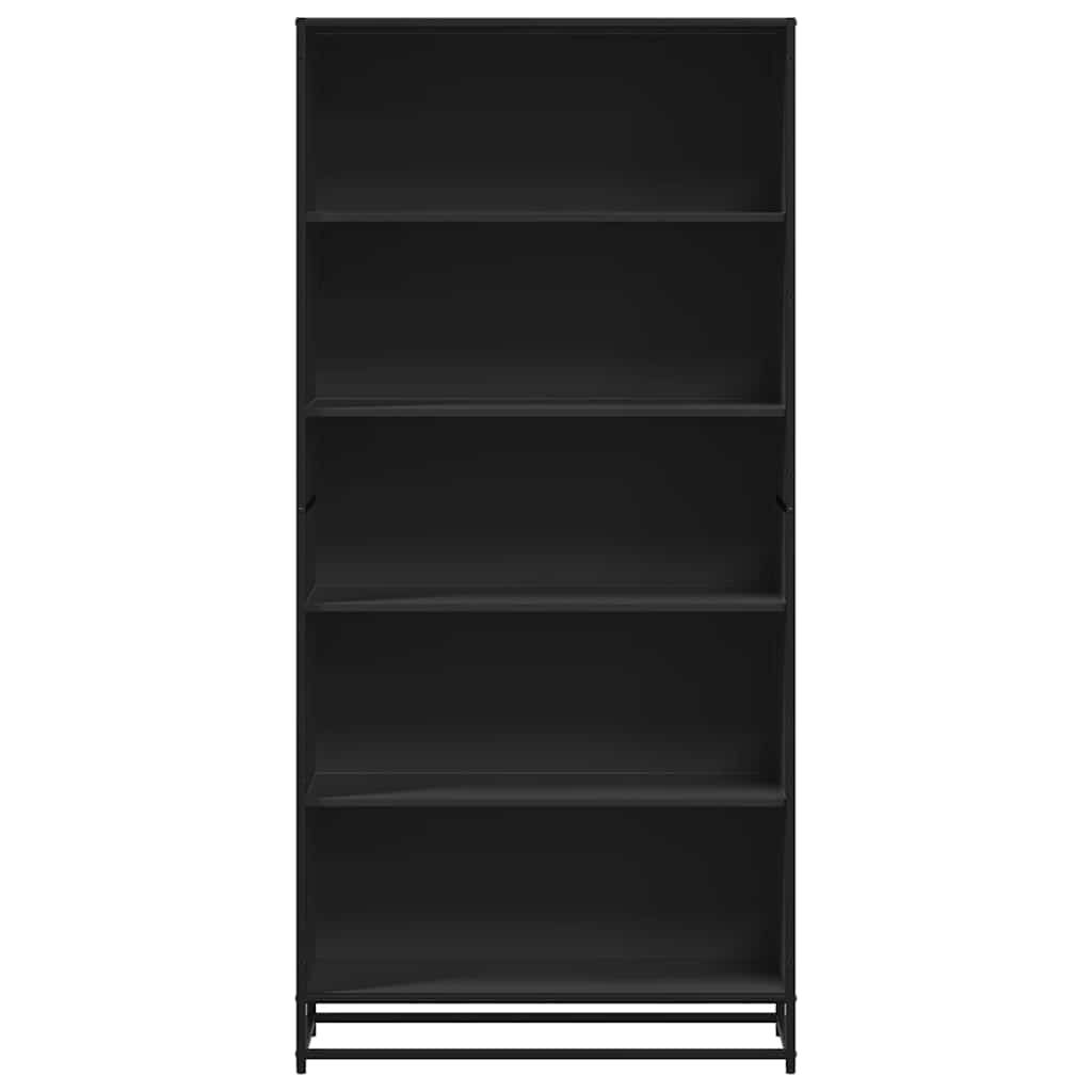 Boekenkast 80,5x35x170,5 cm bewerkt hout zwart