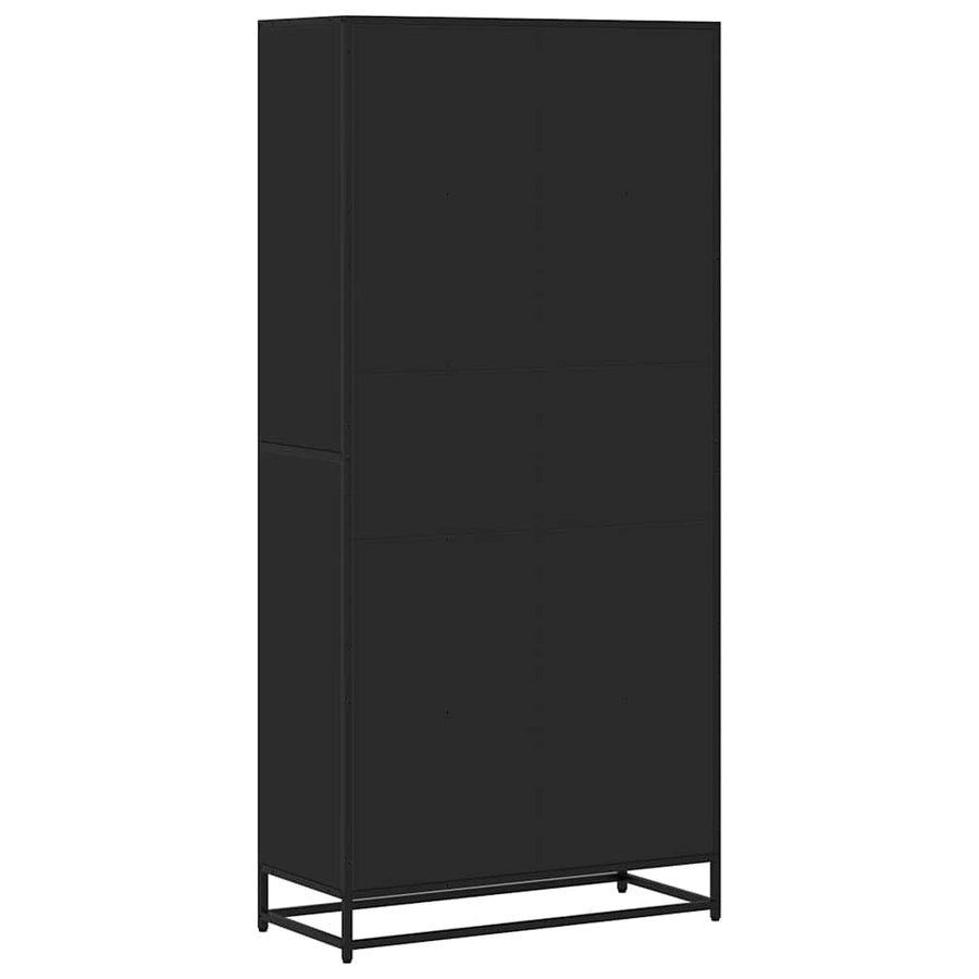Boekenkast 80,5x35x170,5 cm bewerkt hout zwart