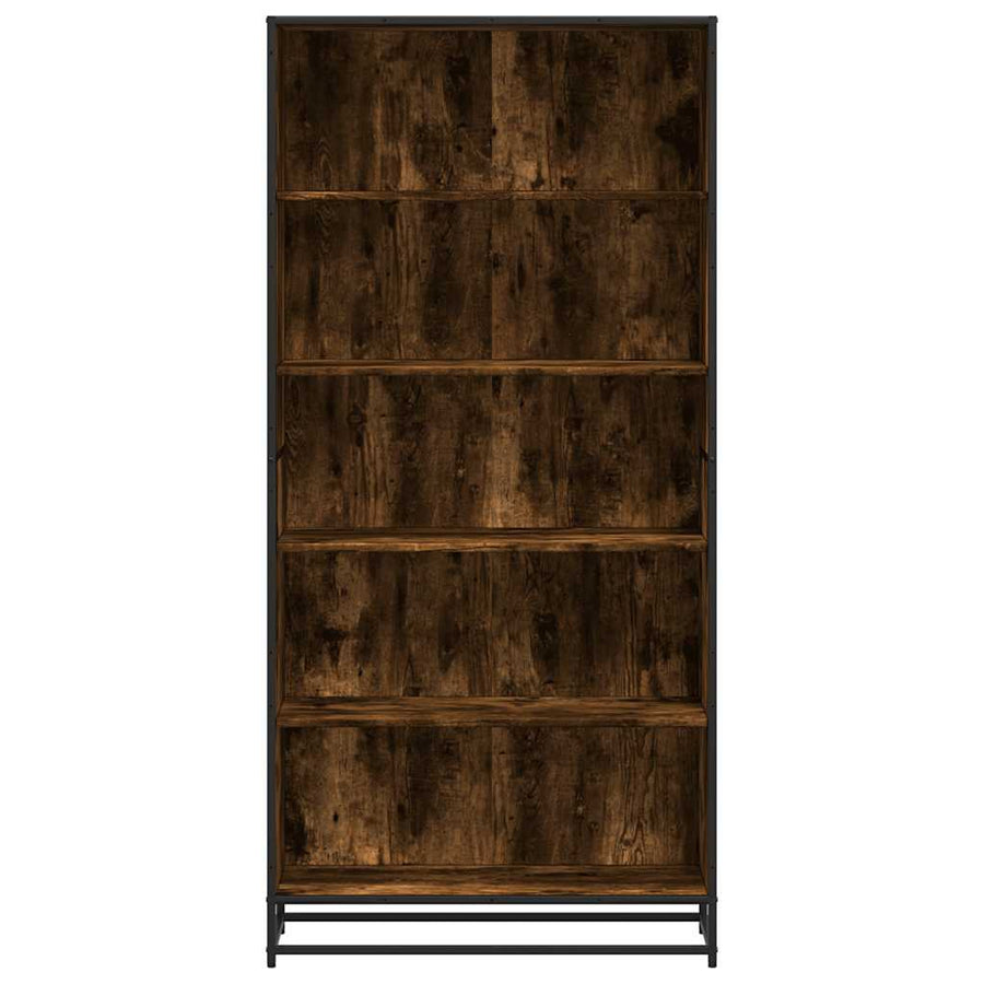 Boekenkast 80,5x35x170,5 cm bewerkt hout gerookt eikenkleurig