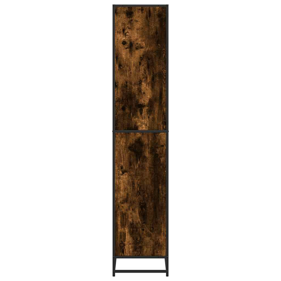 Boekenkast 80,5x35x170,5 cm bewerkt hout gerookt eikenkleurig