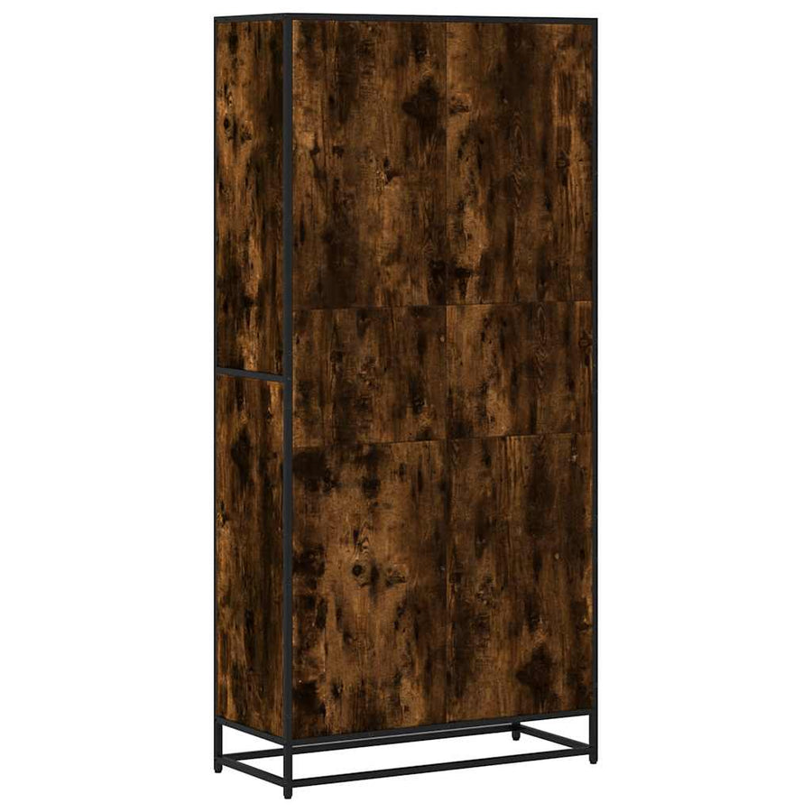 Boekenkast 80,5x35x170,5 cm bewerkt hout gerookt eikenkleurig