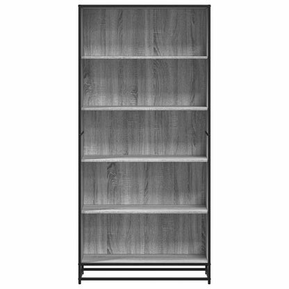 Boekenkast 80,5x35x170,5 cm bewerkt hout grijs sonoma eiken