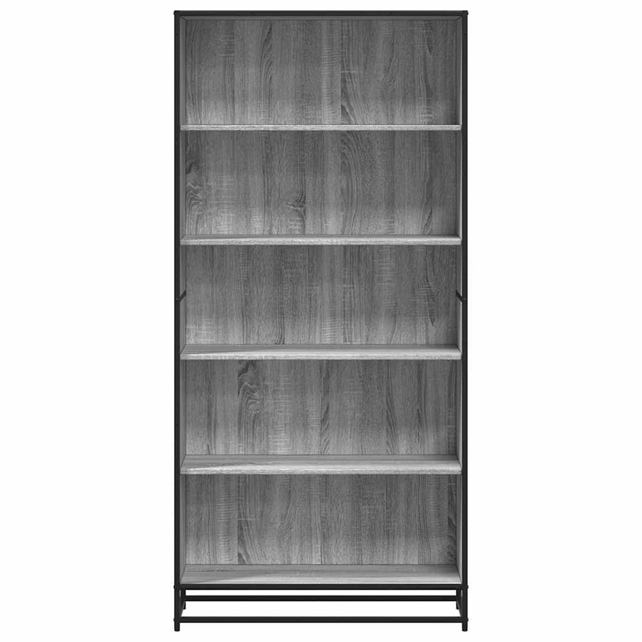 Boekenkast 80,5x35x170,5 cm bewerkt hout grijs sonoma eiken