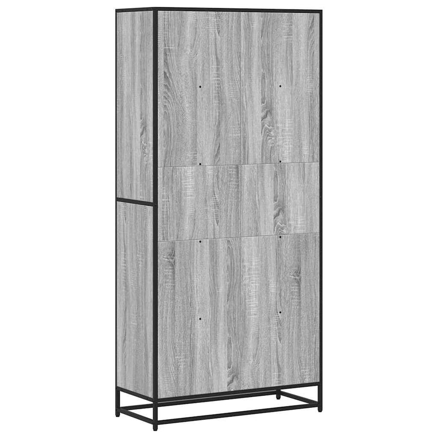 Boekenkast 80,5x35x170,5 cm bewerkt hout grijs sonoma eiken