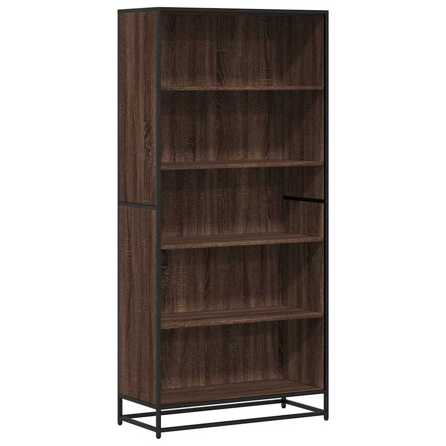 Boekenkast 80,5x35x170,5 cm bewerkt hout bruin eikenkleurig