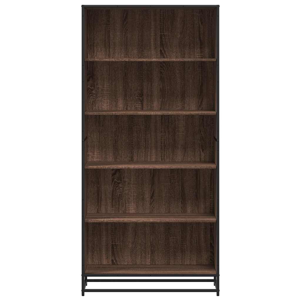 Boekenkast 80,5x35x170,5 cm bewerkt hout bruin eikenkleurig