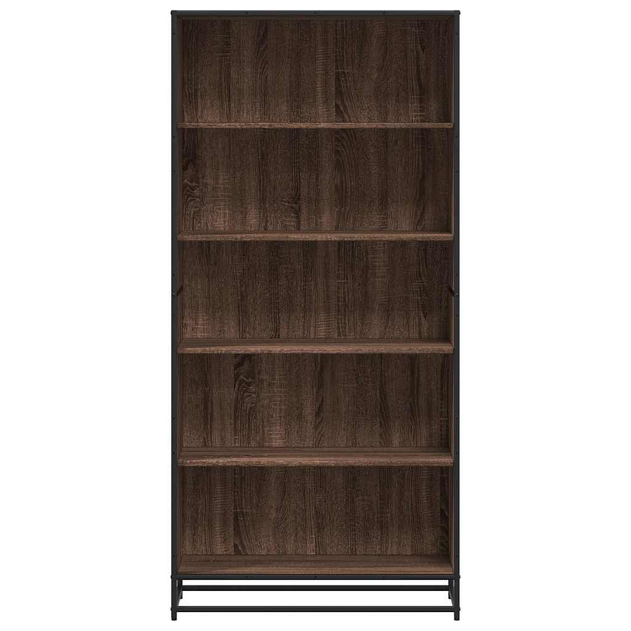 Boekenkast 80,5x35x170,5 cm bewerkt hout bruin eikenkleurig