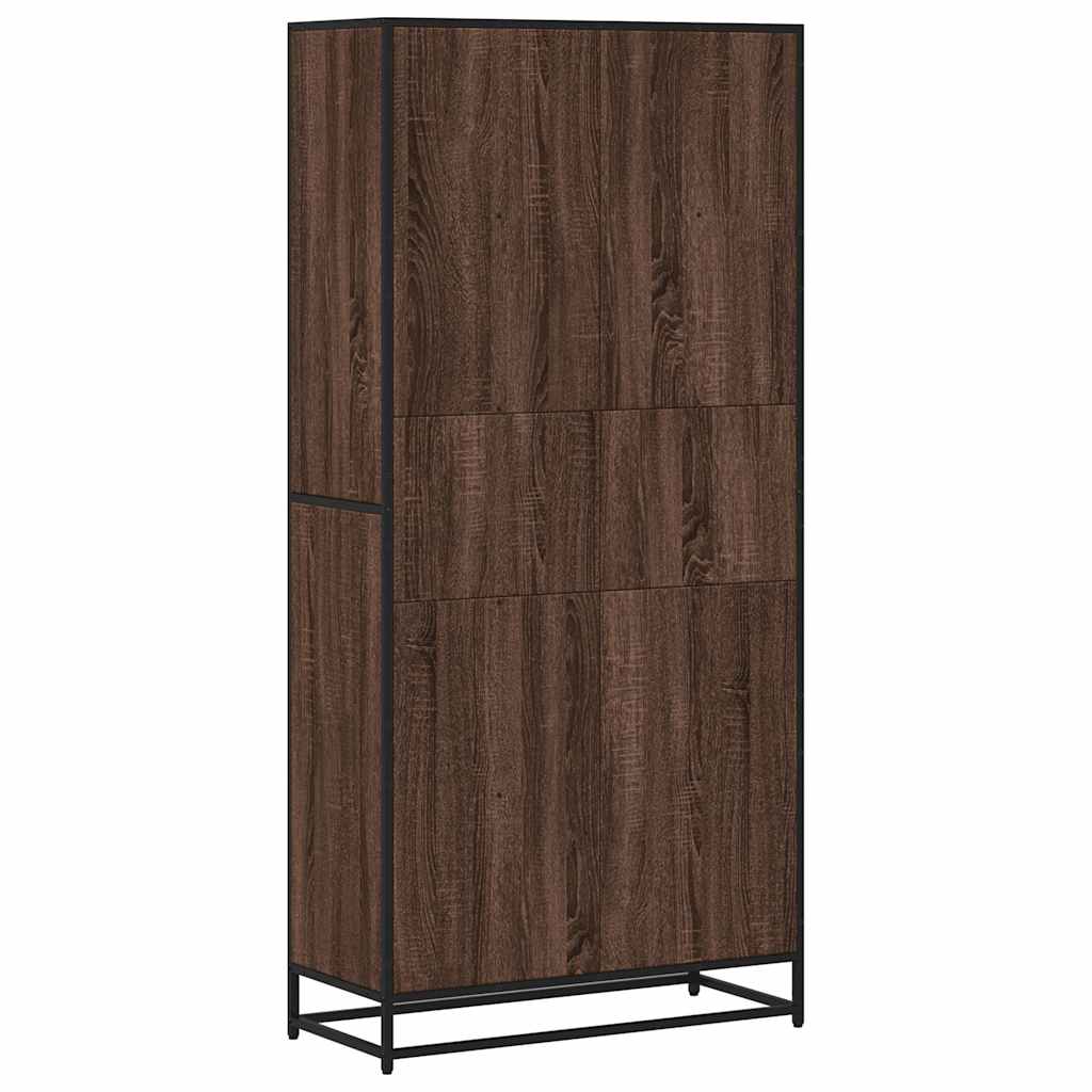 Boekenkast 80,5x35x170,5 cm bewerkt hout bruin eikenkleurig