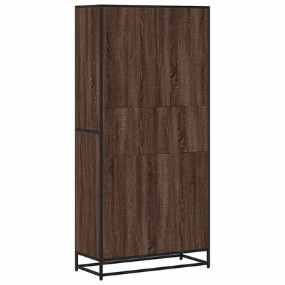 Boekenkast 80,5x35x170,5 cm bewerkt hout bruin eikenkleurig