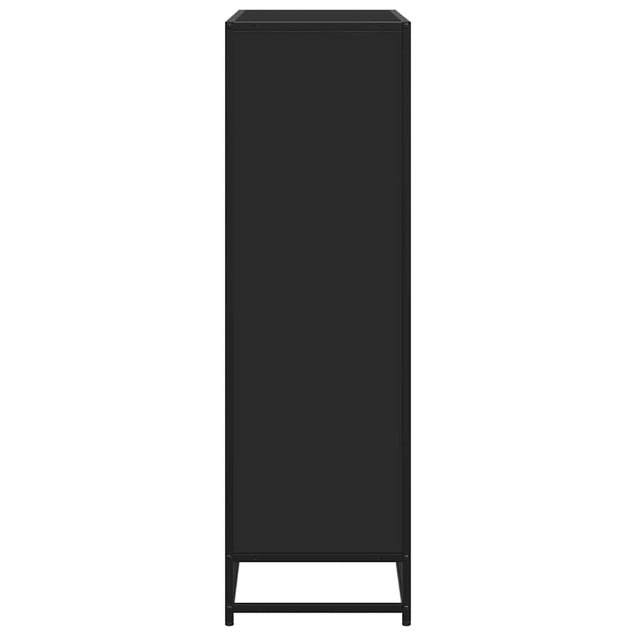 Boekenkast 97,5x33x107,5 cm bewerkt hout en metaal zwart