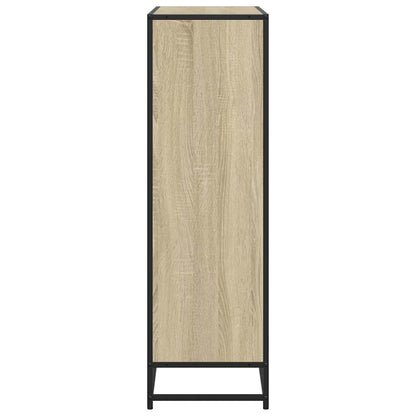 Boekenkast 97,5x33x107,5 cm bewerkt hout en metaal sonoma eiken