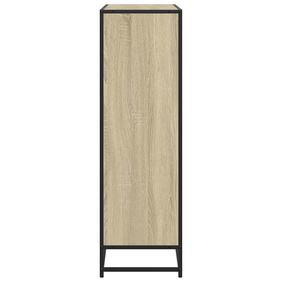 Boekenkast 97,5x33x107,5 cm bewerkt hout en metaal sonoma eiken