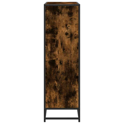 Boekenkast 97,5x33x107,5 cm hout en metaal gerookt eikenkleurig