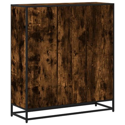 Boekenkast 97,5x33x107,5 cm hout en metaal gerookt eikenkleurig