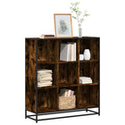 Bookcase 97.5x33x107.5 cm wood and metal smoked oak look