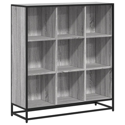 Boekenkast 97,5x33x107,5 cm bewerkt hout en metaal grijs sonoma