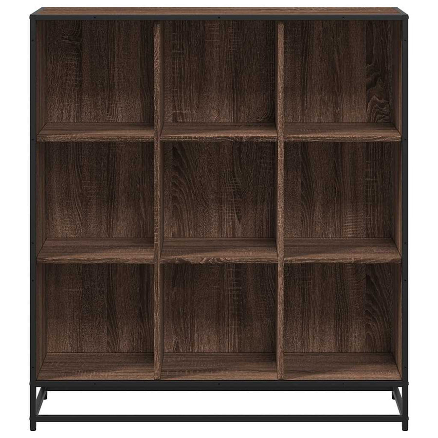 Boekenkast 97,5x33x107,5 cm bewerkt hout en metaal bruin eiken