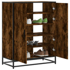 Schoenenkast 75x38x97,5 cm bewerkt hout metaal gerookt eiken