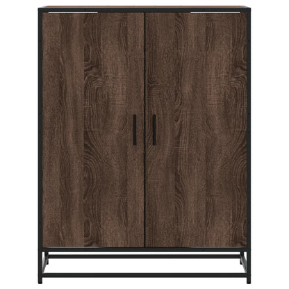 Schoenenkast 75x38x97,5 cm bewerkt hout en metaal bruin eiken
