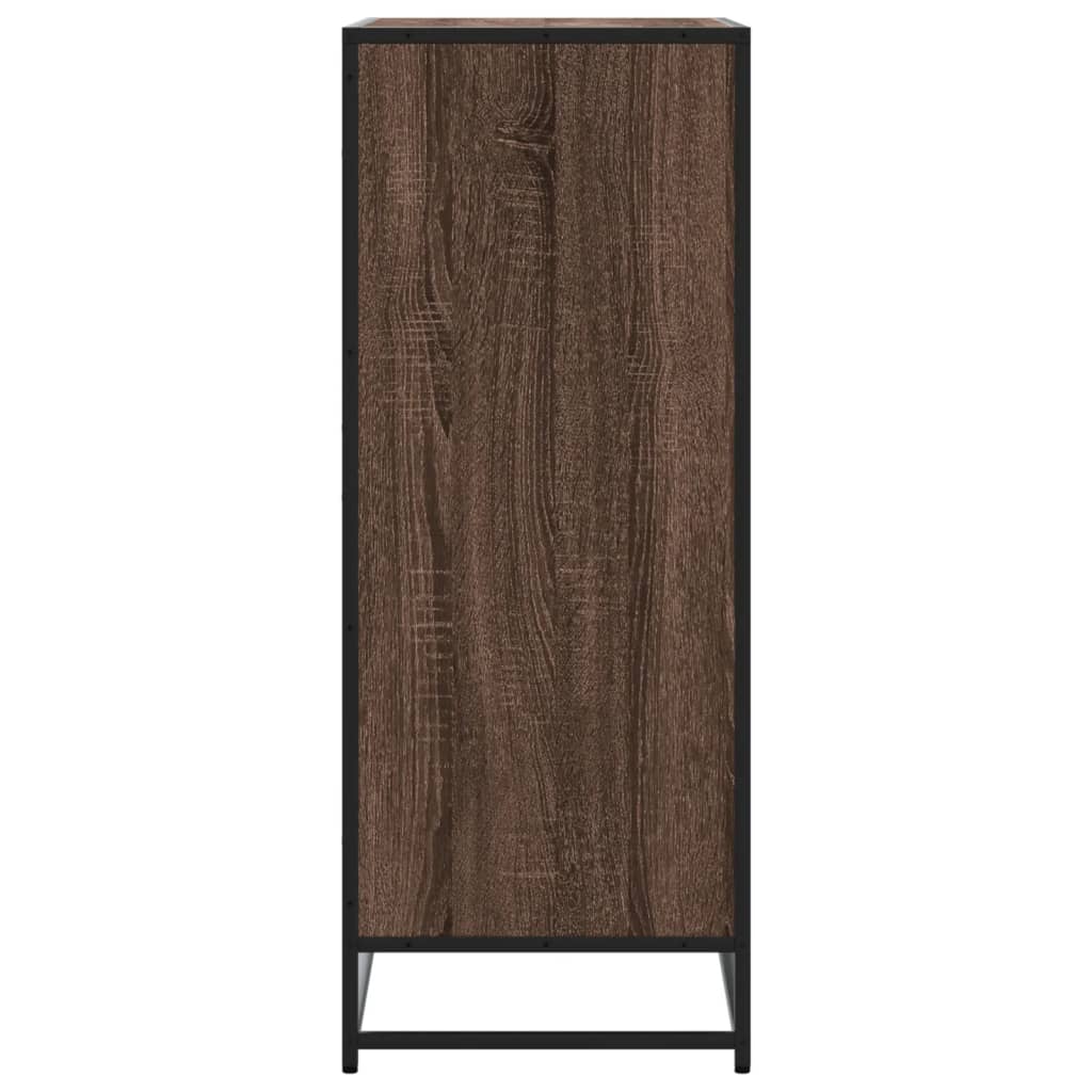Schoenenkast 75x38x97,5 cm bewerkt hout en metaal bruin eiken