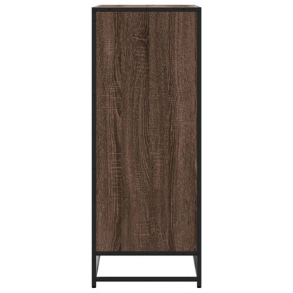 Schoenenkast 75x38x97,5 cm bewerkt hout en metaal bruin eiken