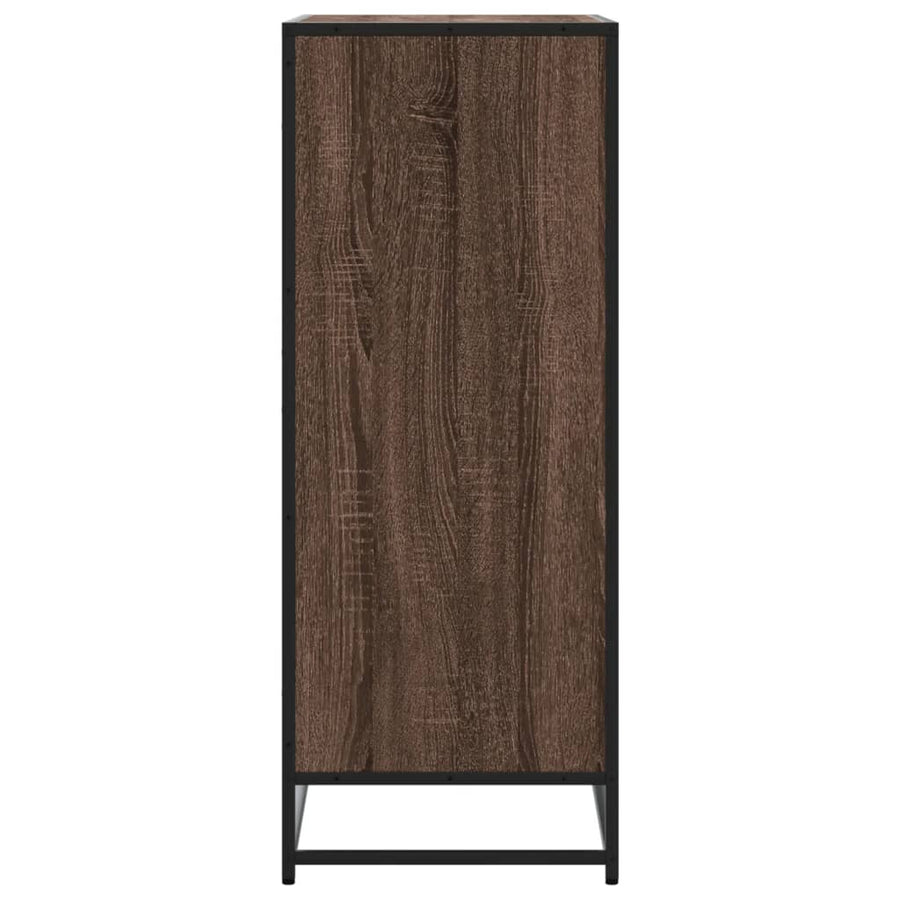 Schoenenkast 75x38x97,5 cm bewerkt hout en metaal bruin eiken