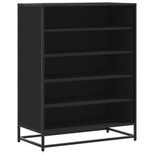 Schoenenkast 75x38x97,5 cm bewerkt hout en metaal zwart