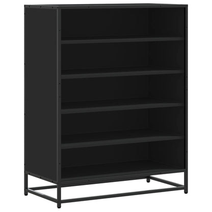 Schoenenkast 75x38x97,5 cm bewerkt hout en metaal zwart