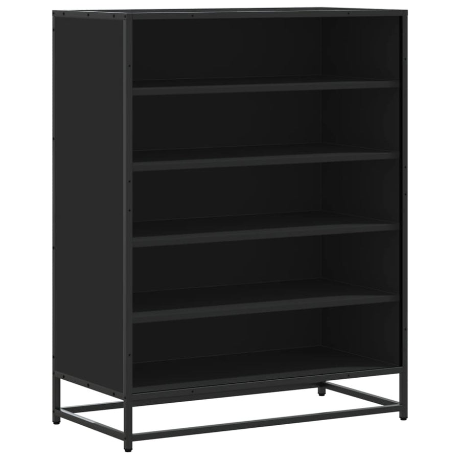 Schoenenkast 75x38x97,5 cm bewerkt hout en metaal zwart