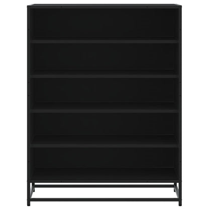 Schoenenkast 75x38x97,5 cm bewerkt hout en metaal zwart