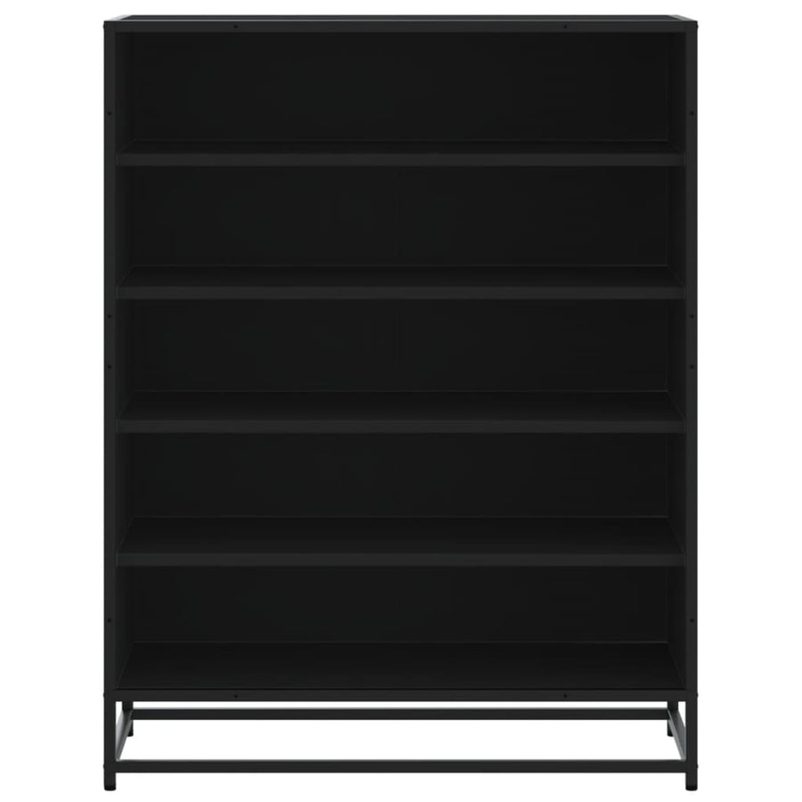 Schoenenkast 75x38x97,5 cm bewerkt hout en metaal zwart