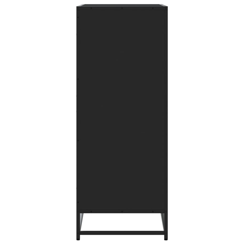 Schoenenkast 75x38x97,5 cm bewerkt hout en metaal zwart