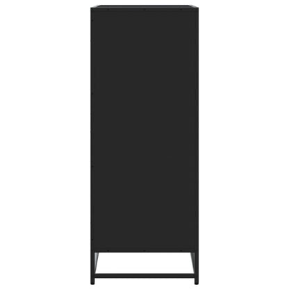 Schoenenkast 75x38x97,5 cm bewerkt hout en metaal zwart