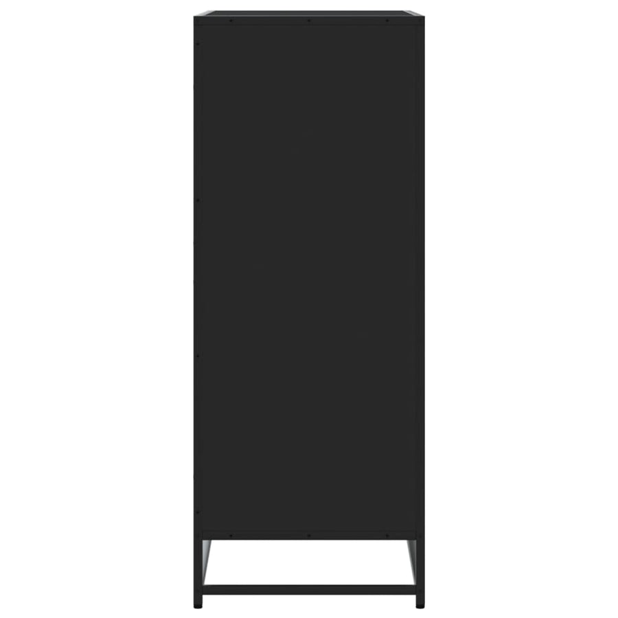 Schoenenkast 75x38x97,5 cm bewerkt hout en metaal zwart