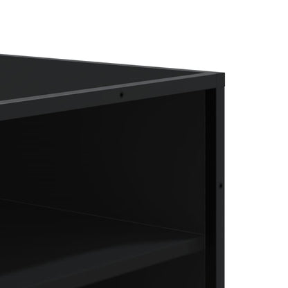 Schoenenkast 75x38x97,5 cm bewerkt hout en metaal zwart