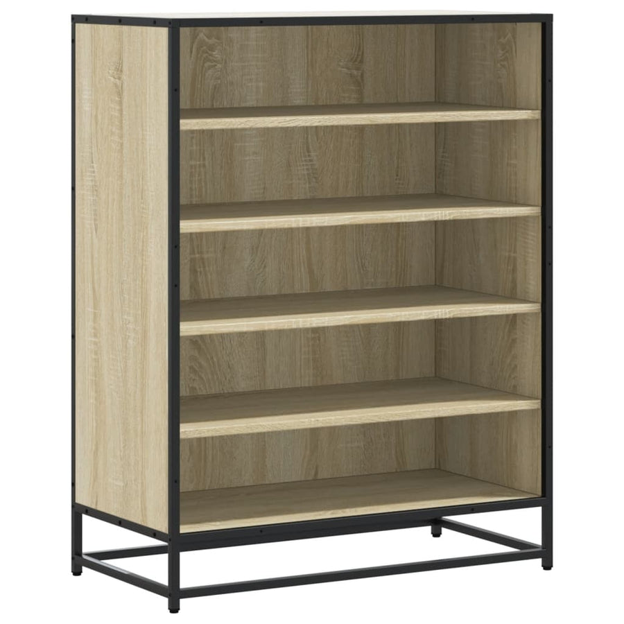 Schoenenkast 75x38x97,5 cm bewerkt hout en metaal sonoma eiken