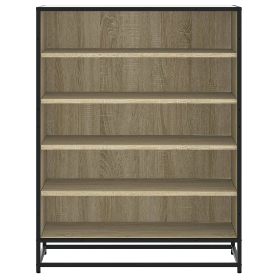 Schoenenkast 75x38x97,5 cm bewerkt hout en metaal sonoma eiken