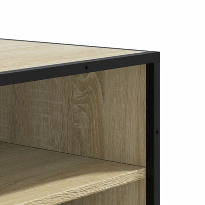 Schoenenkast 75x38x97,5 cm bewerkt hout en metaal sonoma eiken