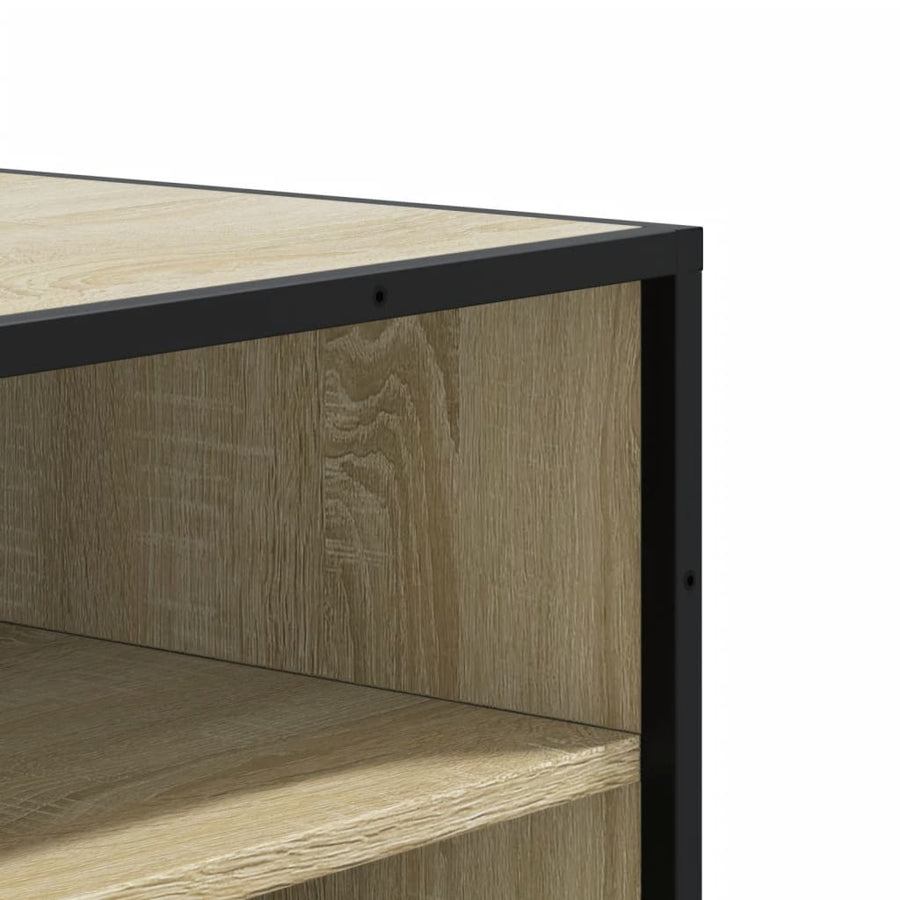 Schoenenkast 75x38x97,5 cm bewerkt hout en metaal sonoma eiken