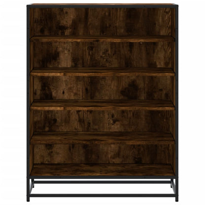 Schoenenkast 75x38x97,5 cm bewerkt hout en metaal gerookt eiken